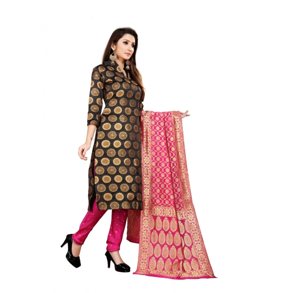 Jacquard Silk Unstitched Salwar-Suit Material With Dupatta