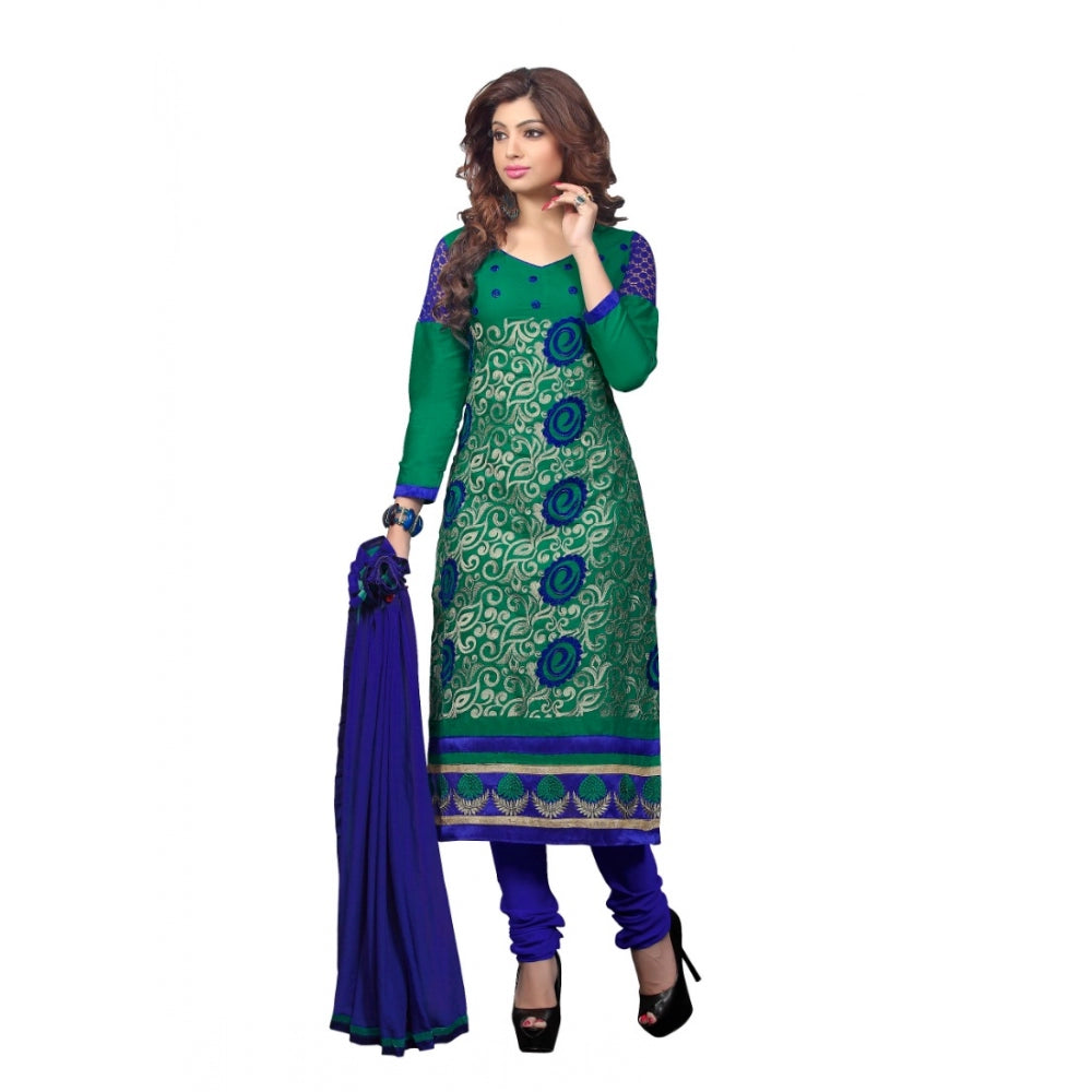 Glaze Cotton Unstitched Salwar Suit-Material With Dupatta