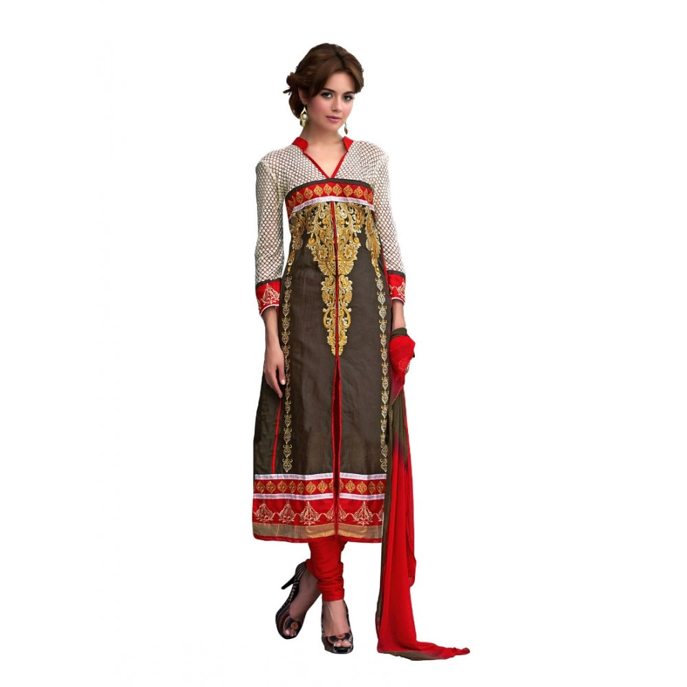 Glaze Cotton Unstitched Salwar Suit-Material With Dupatta