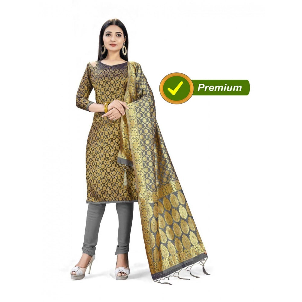 Banarasi Silk Unstitched Salwar-Suit Material Premium Quality With Dupatta