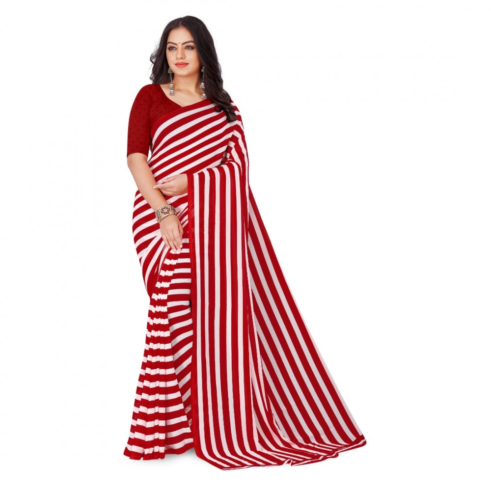 Faux Georgette Saree With Blouse