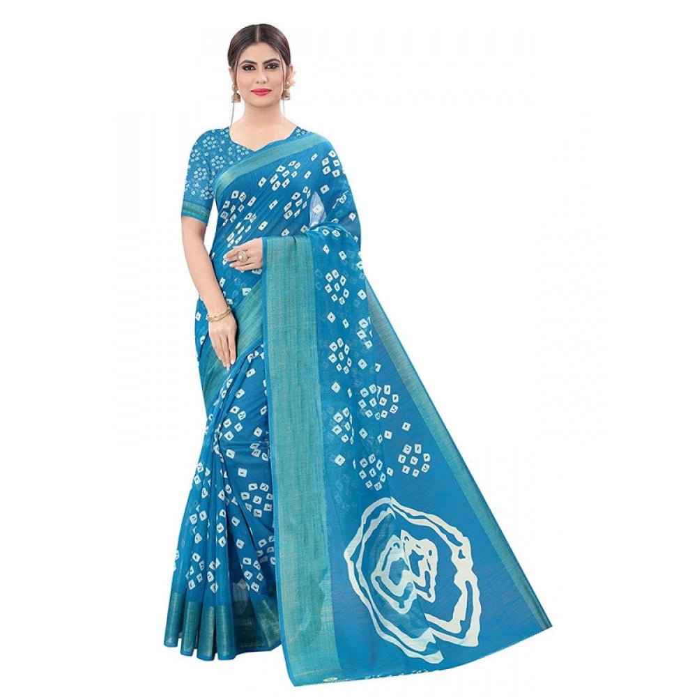 Cotton Silk Saree With Blouse