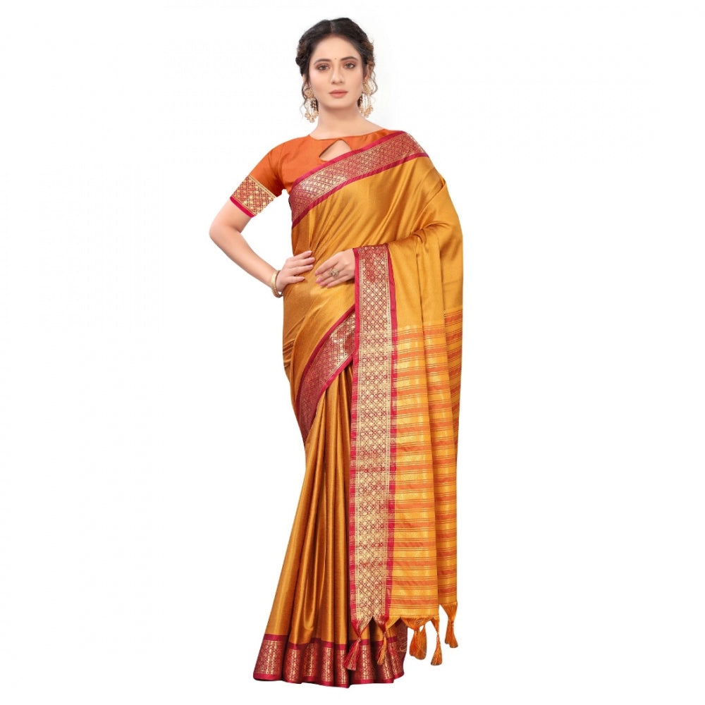 Cotton Silk  Saree With Blouse