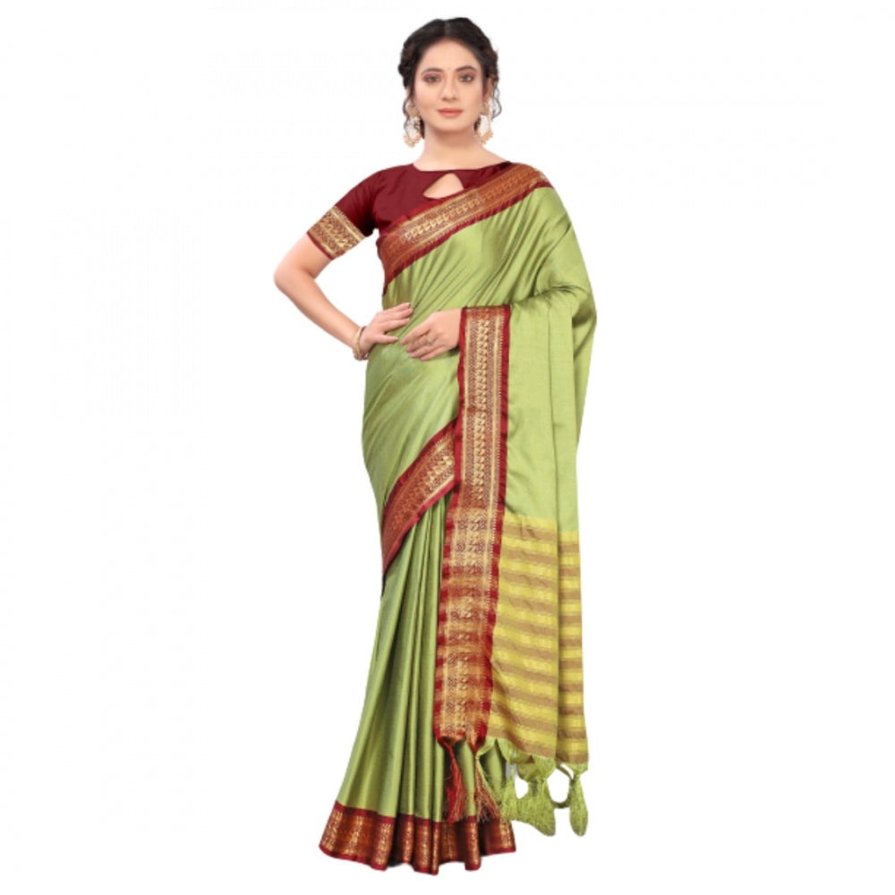 Cotton Silk  Saree With Blouse