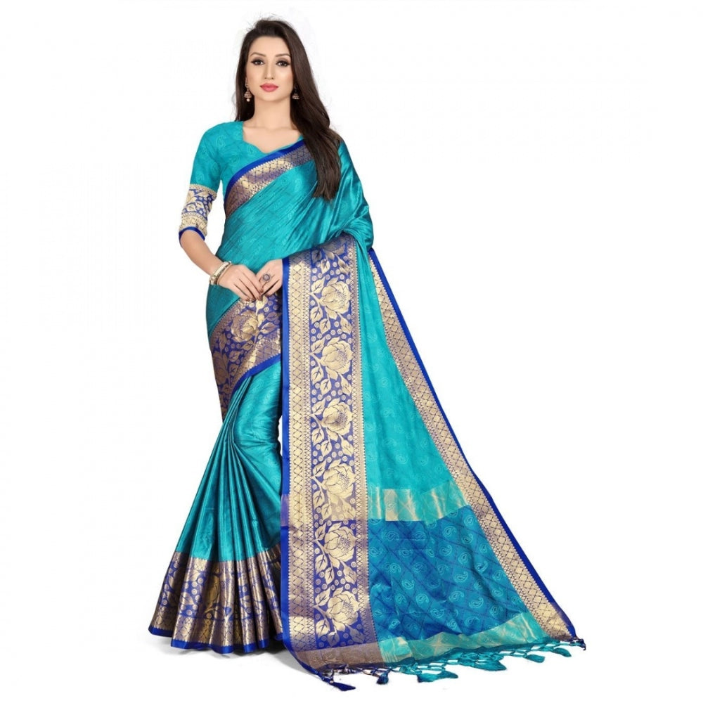 Cotton Silk  Saree With Blouse