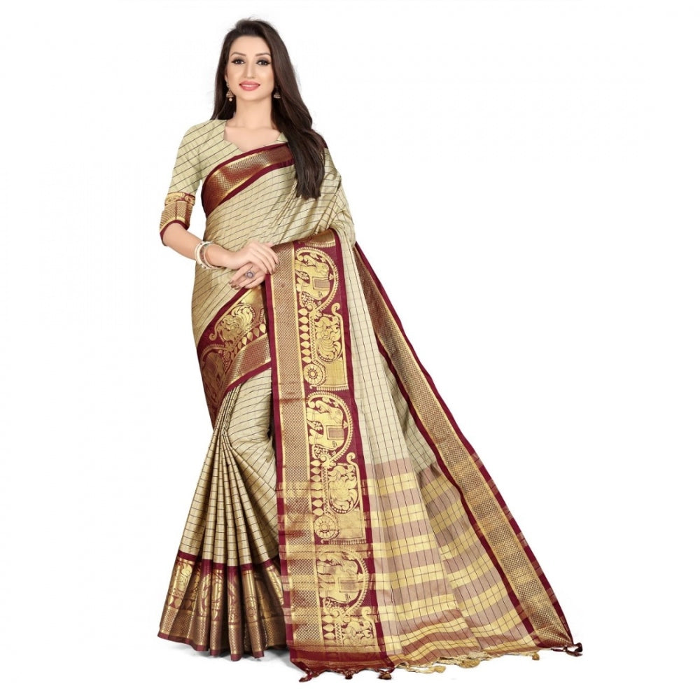 Cotton Silk  Saree With Blouse