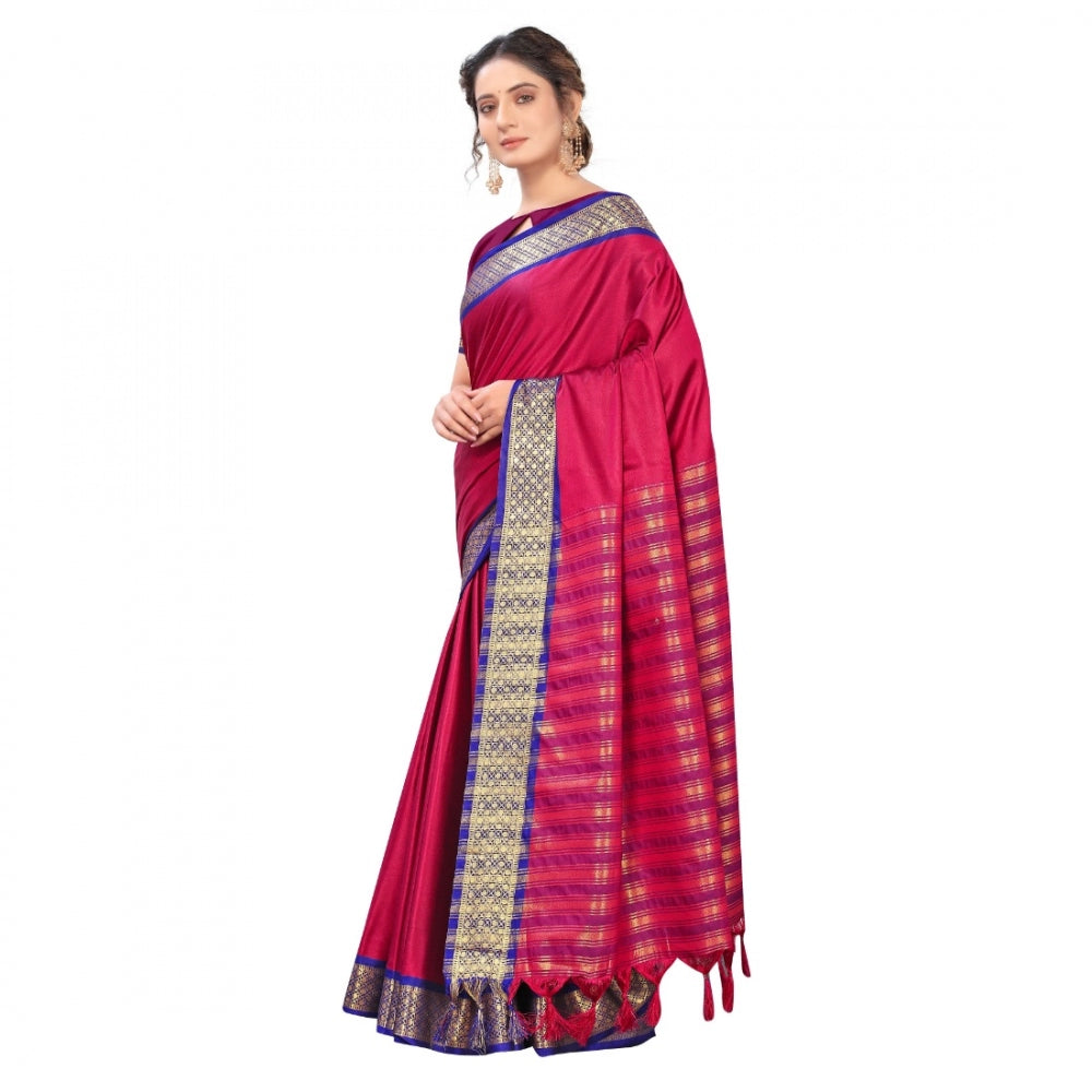 Cotton Silk  Saree With Blouse