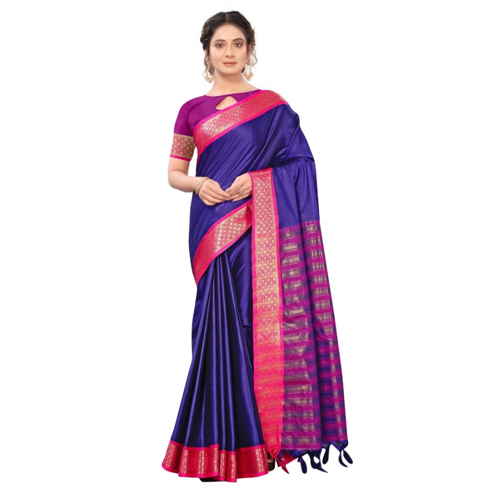 Cotton Silk  Saree With Blouse