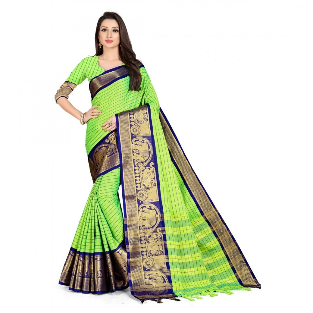 Cotton Silk  Saree With Blouse