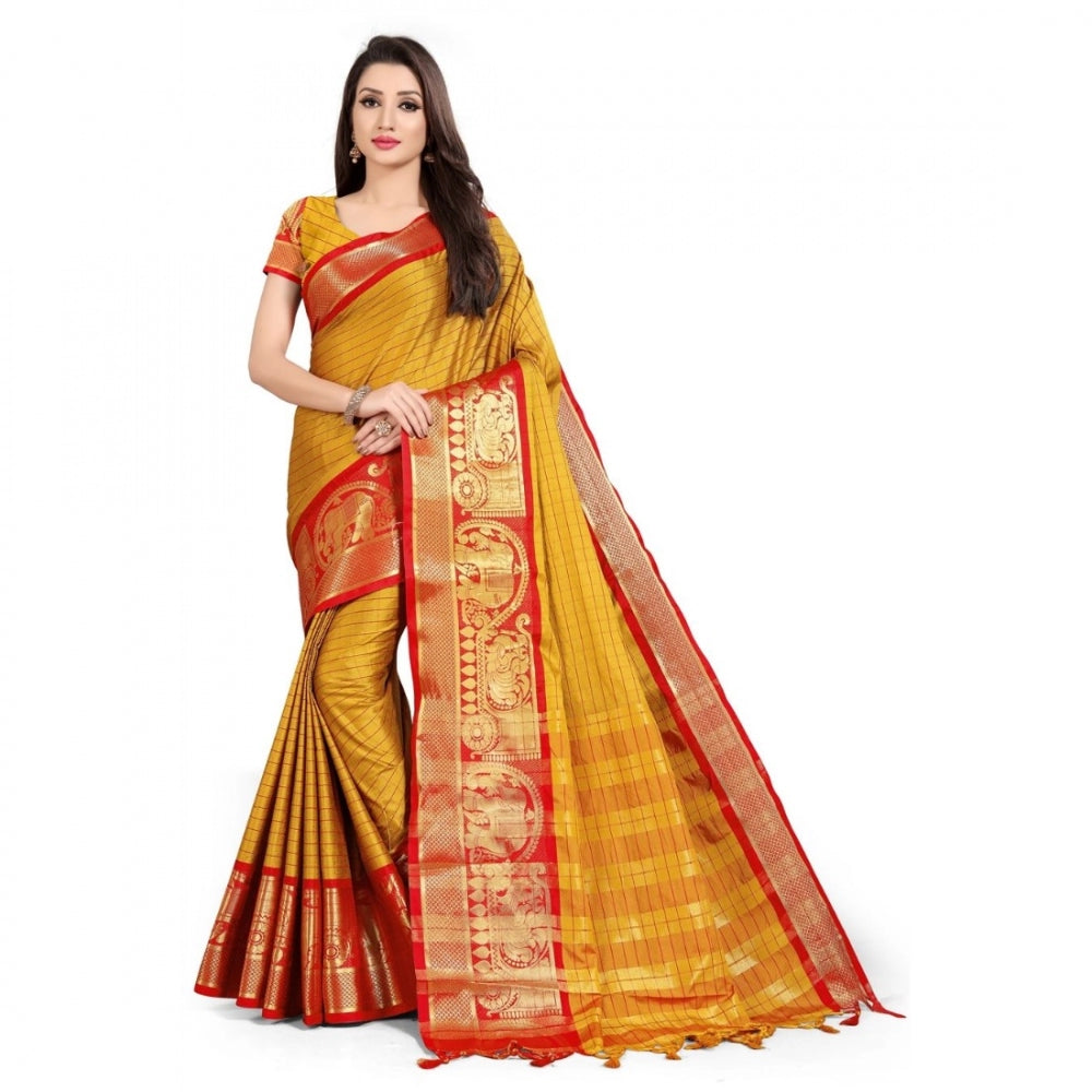 Cotton Silk  Saree With Blouse