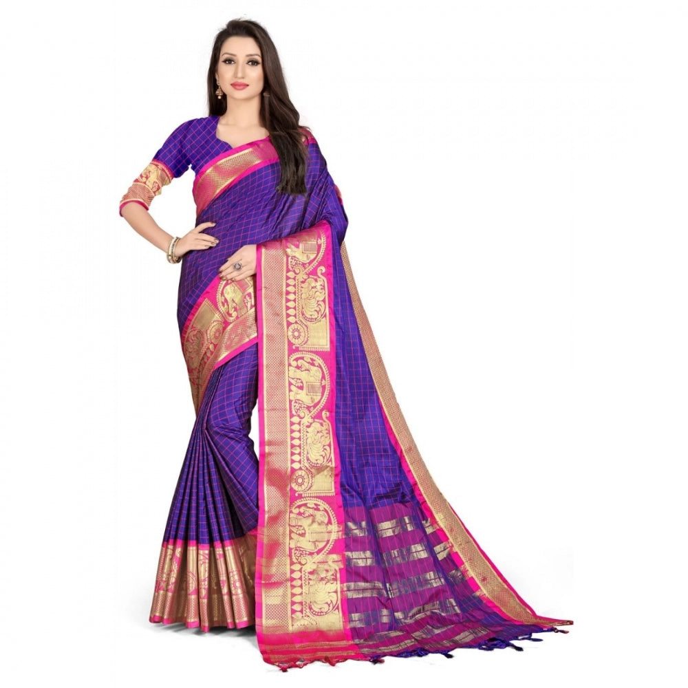 Cotton Silk  Saree With Blouse