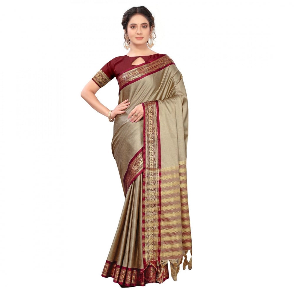 Cotton Silk  Saree With Blouse