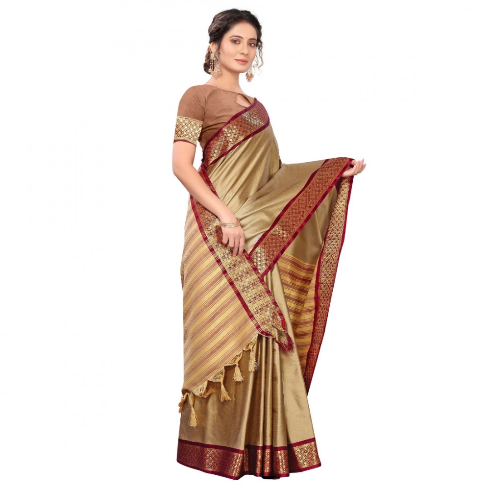 Cotton Silk  Saree With Blouse