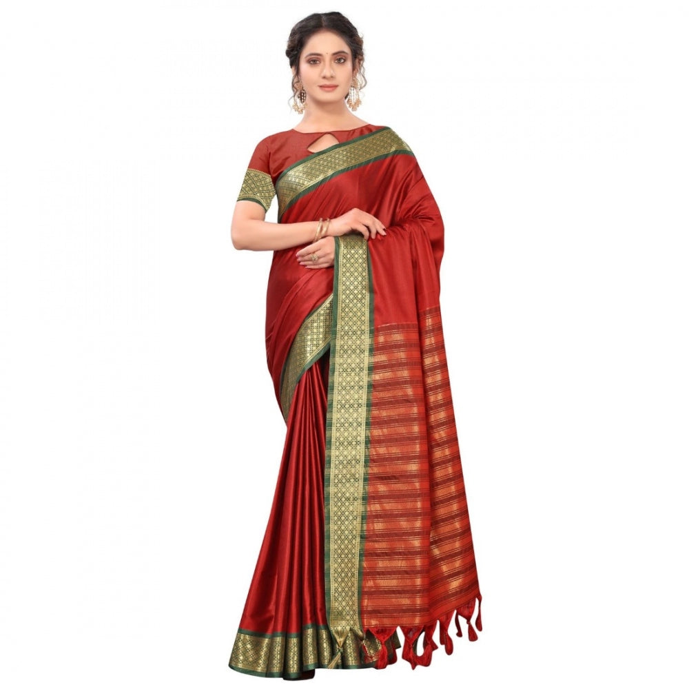 Cotton Silk  Saree With Blouse