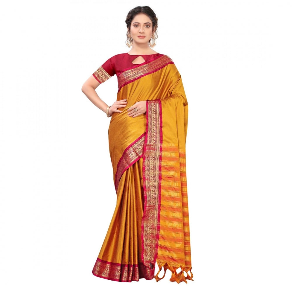 Cotton Silk  Saree With Blouse