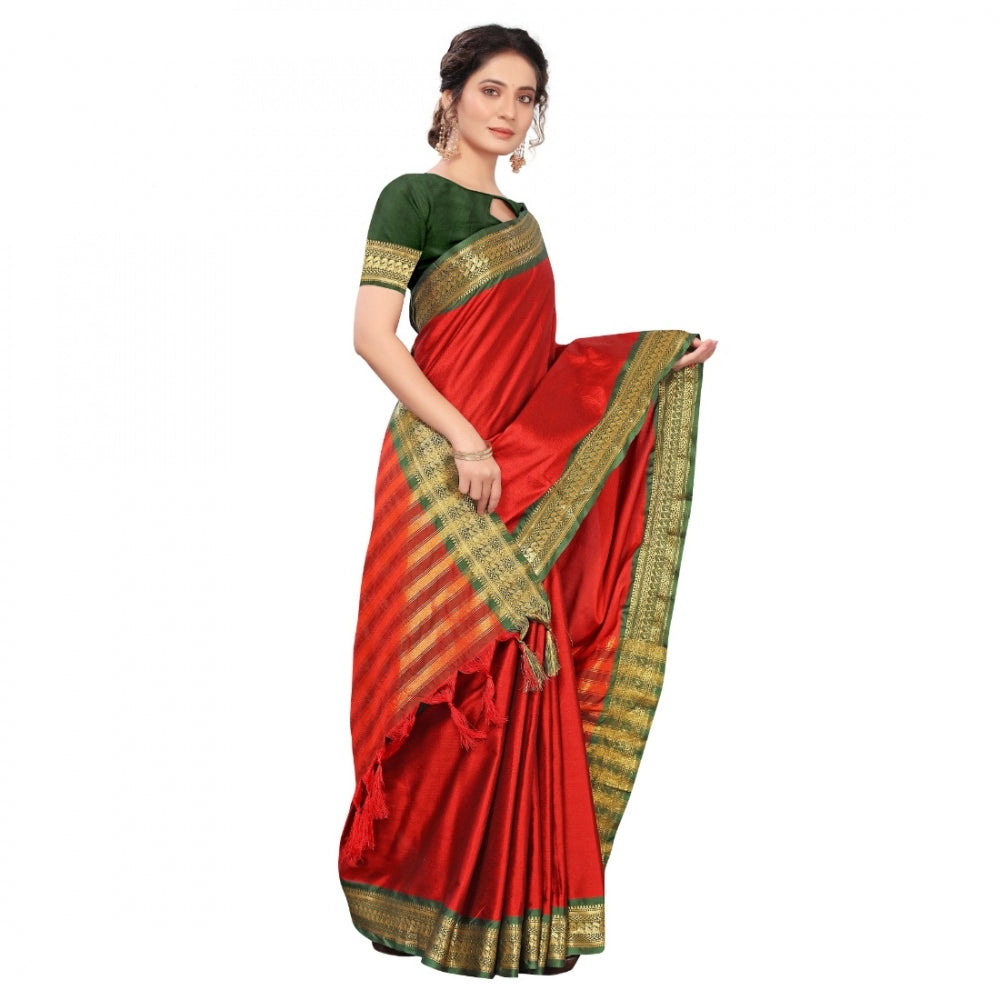 Cotton Silk  Saree With Blouse