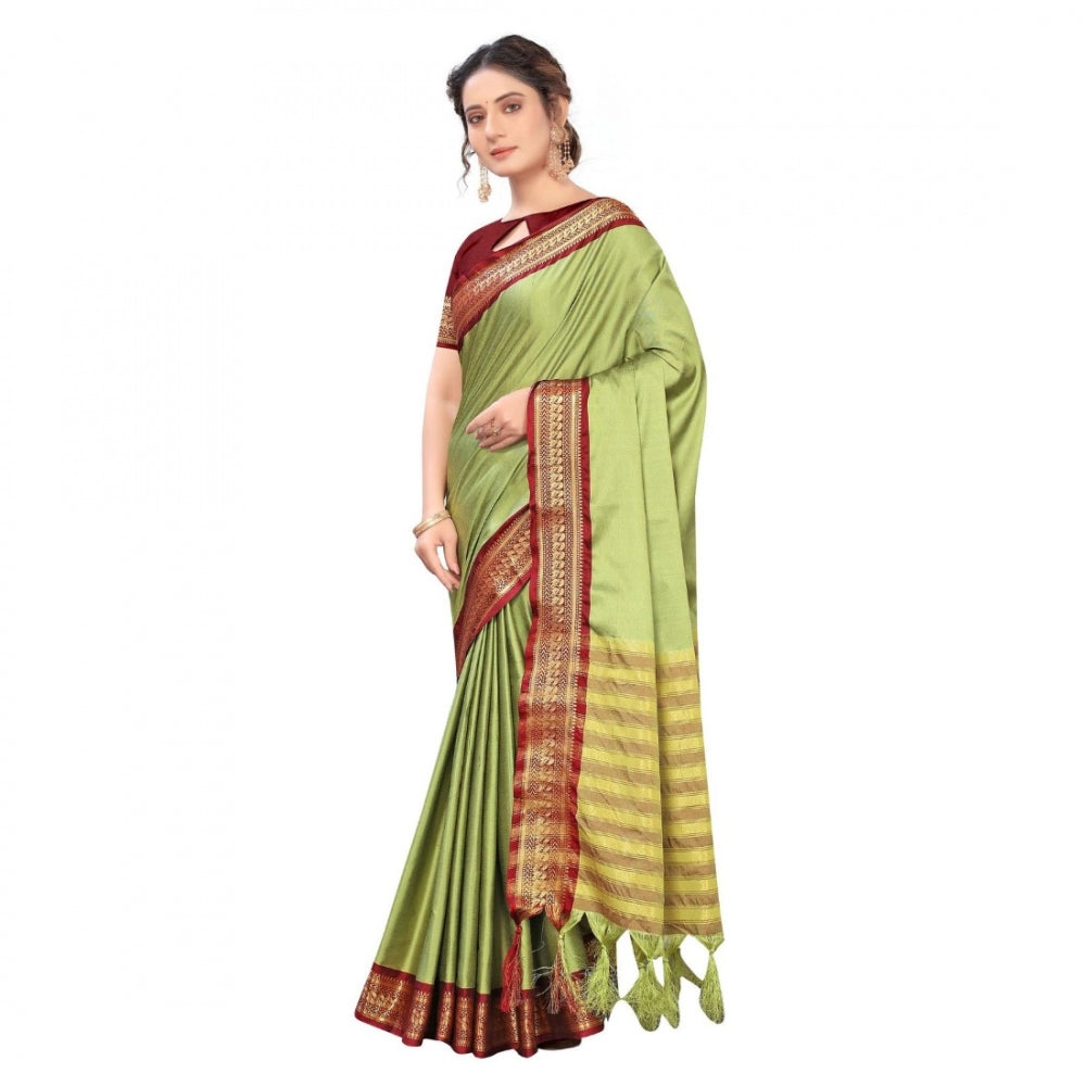 Cotton Silk  Saree With Blouse