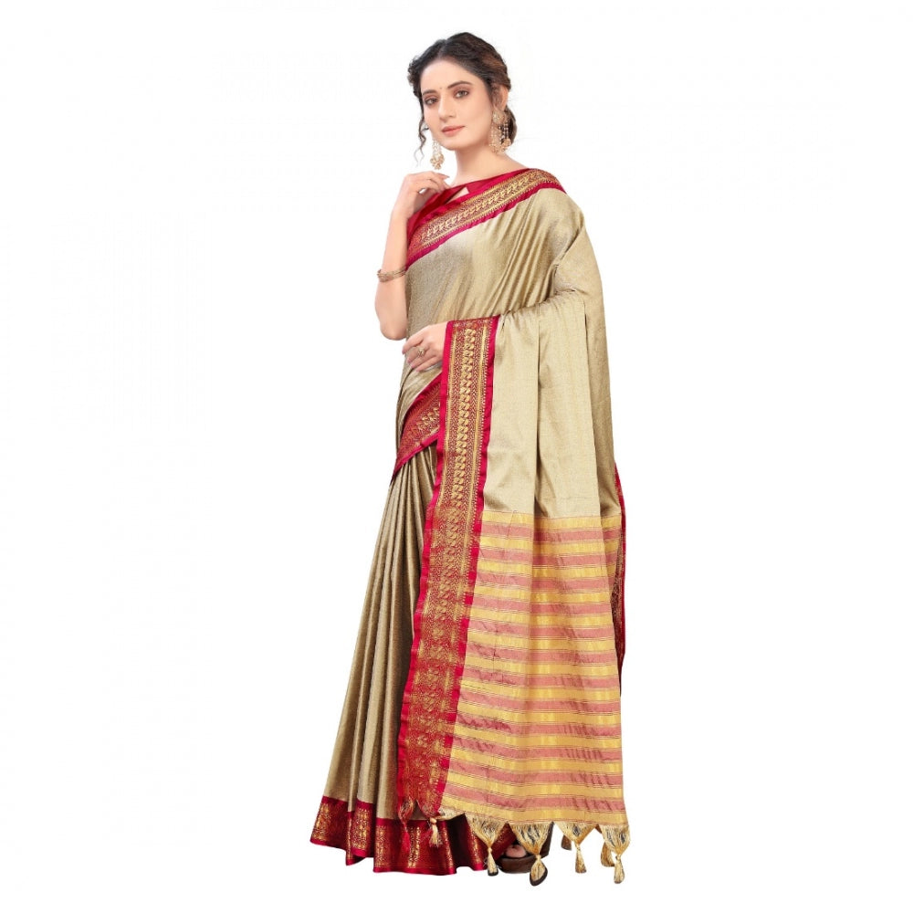 Cotton Silk  Saree With Blouse