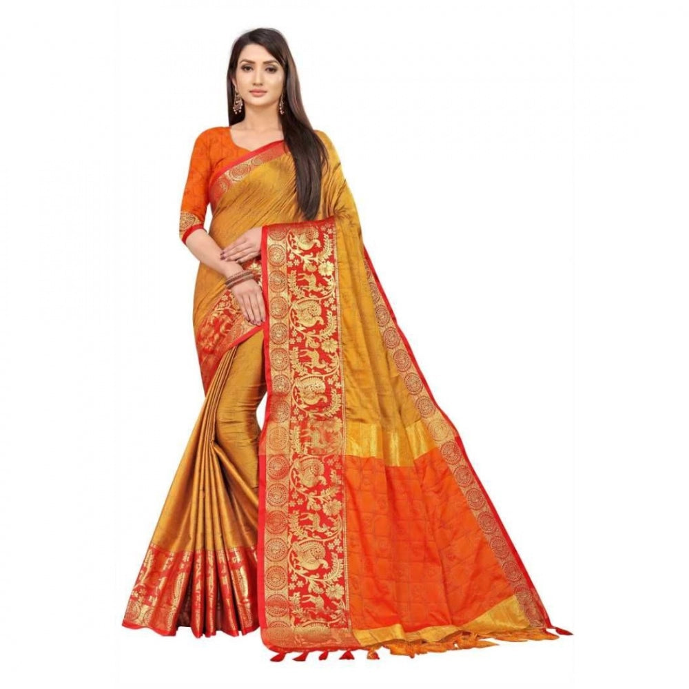 Cotton Silk  Saree With Blouse