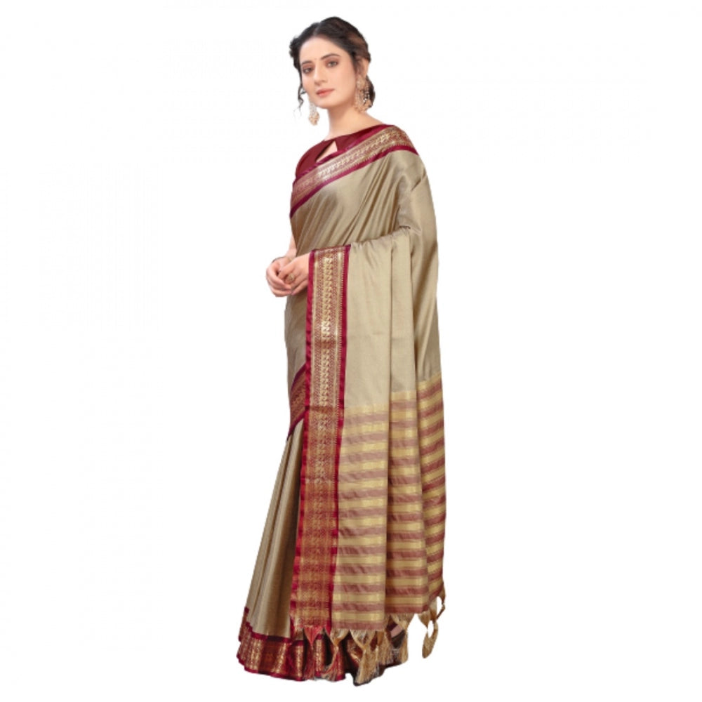 Cotton Silk  Saree With Blouse