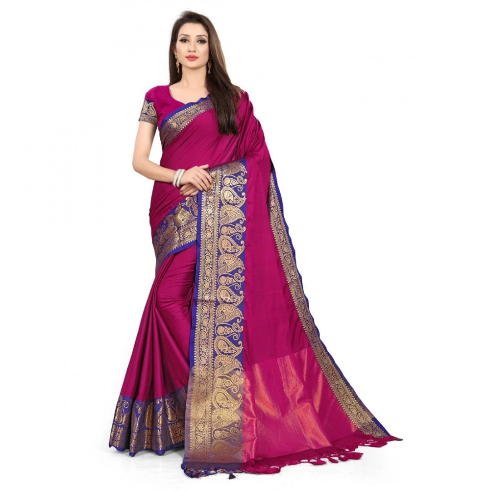 Cotton Silk  Saree With Blouse