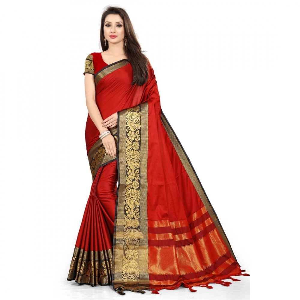 Cotton Silk  Saree With Blouse