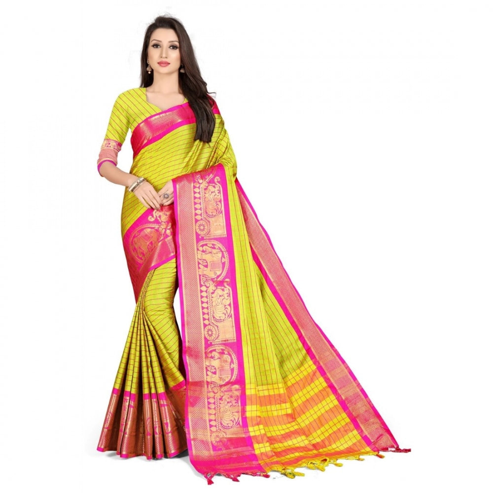 Cotton Silk  Saree With Blouse