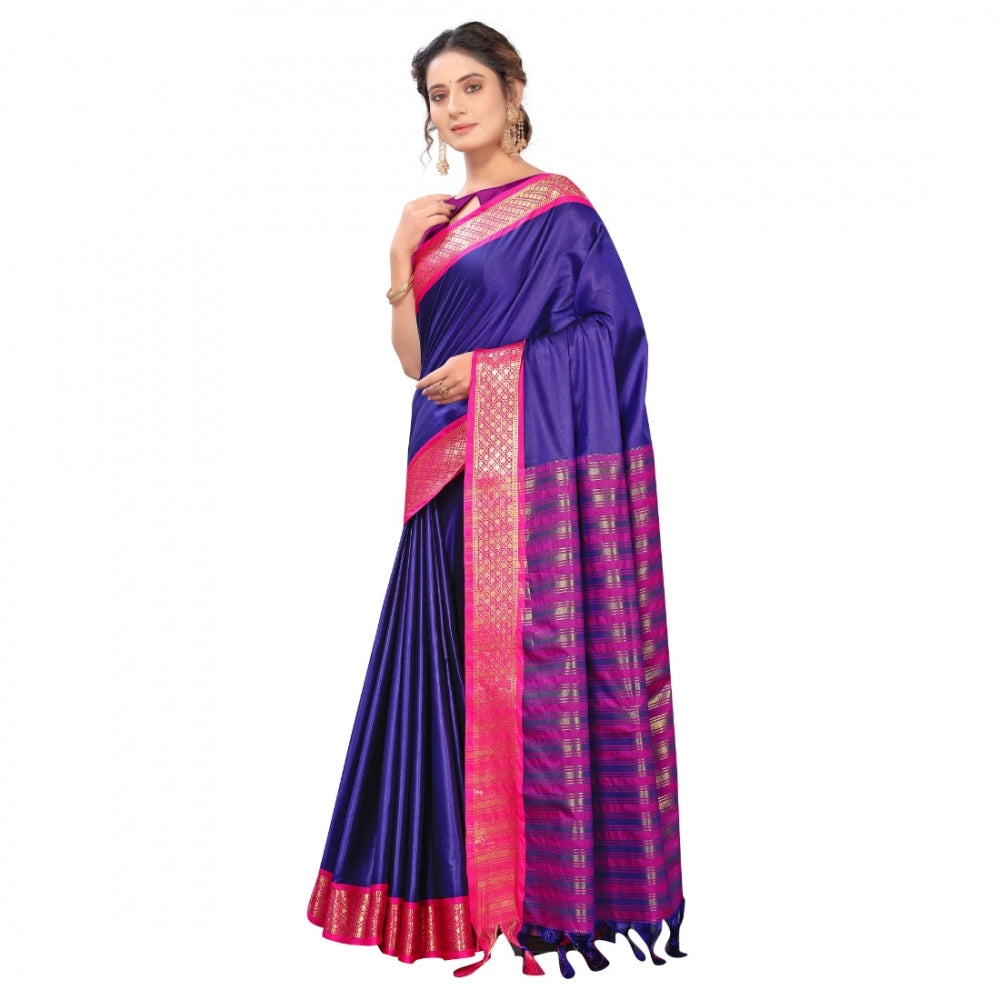 Cotton Silk  Saree With Blouse