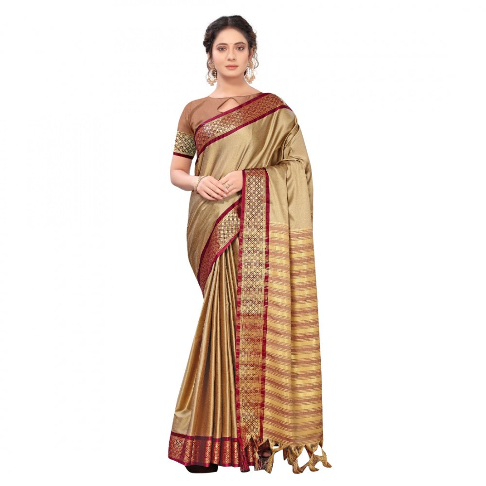 Cotton Silk  Saree With Blouse