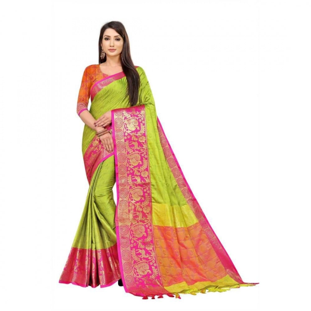 Cotton Silk  Saree With Blouse