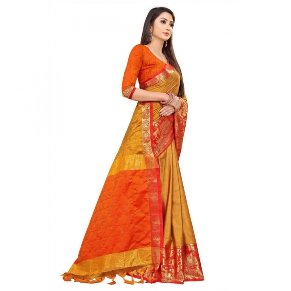 Cotton Silk  Saree With Blouse