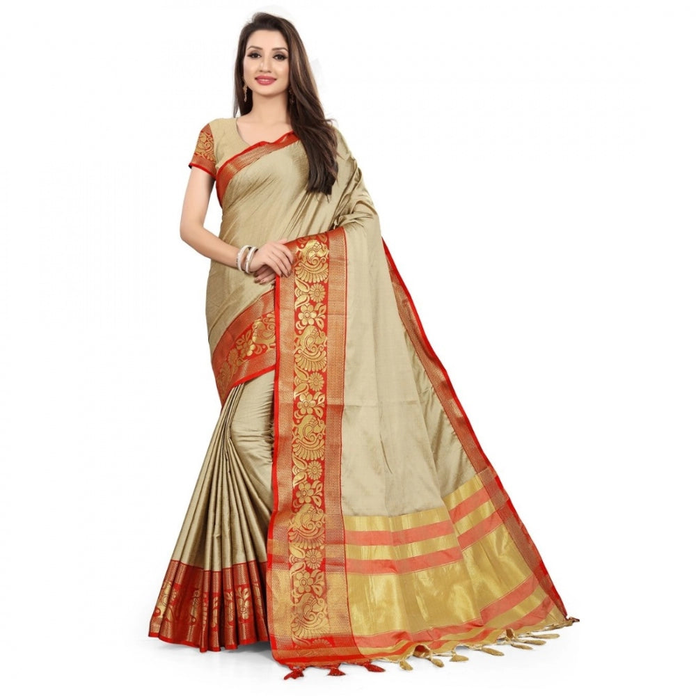 Cotton Silk  Saree With Blouse