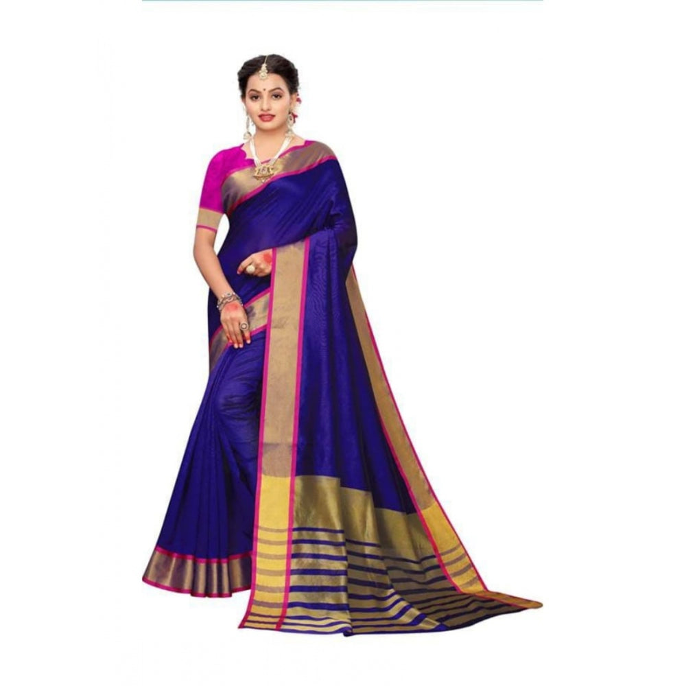 Cotton Silk Saree With Blouse