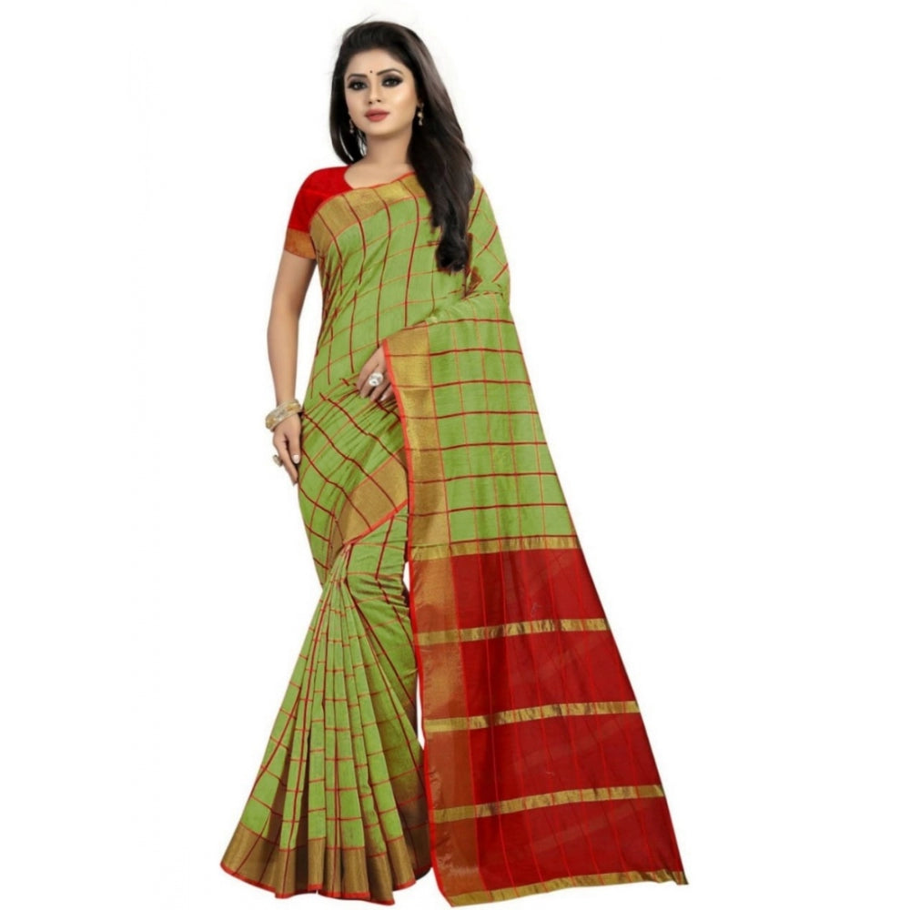 Cotton Silk Saree With Blouse