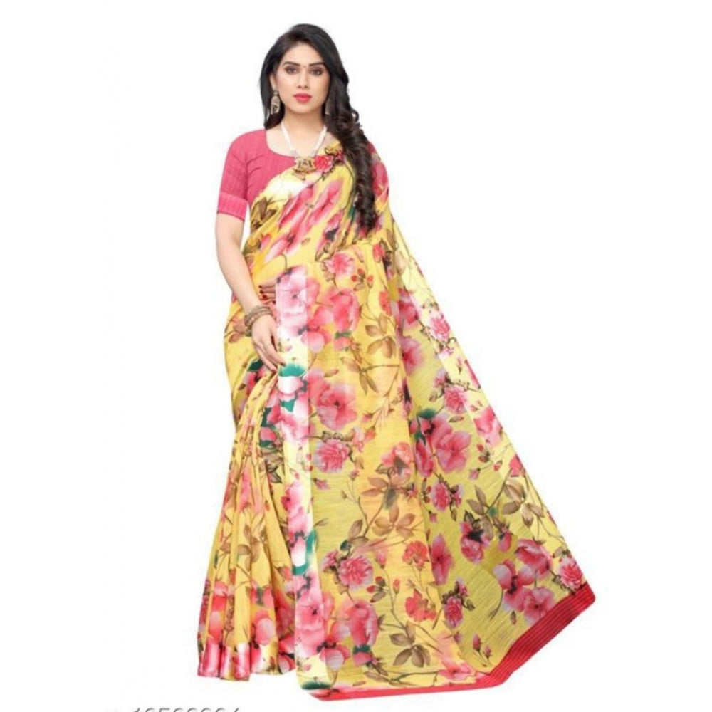 Cotton Silk Saree With Blouse