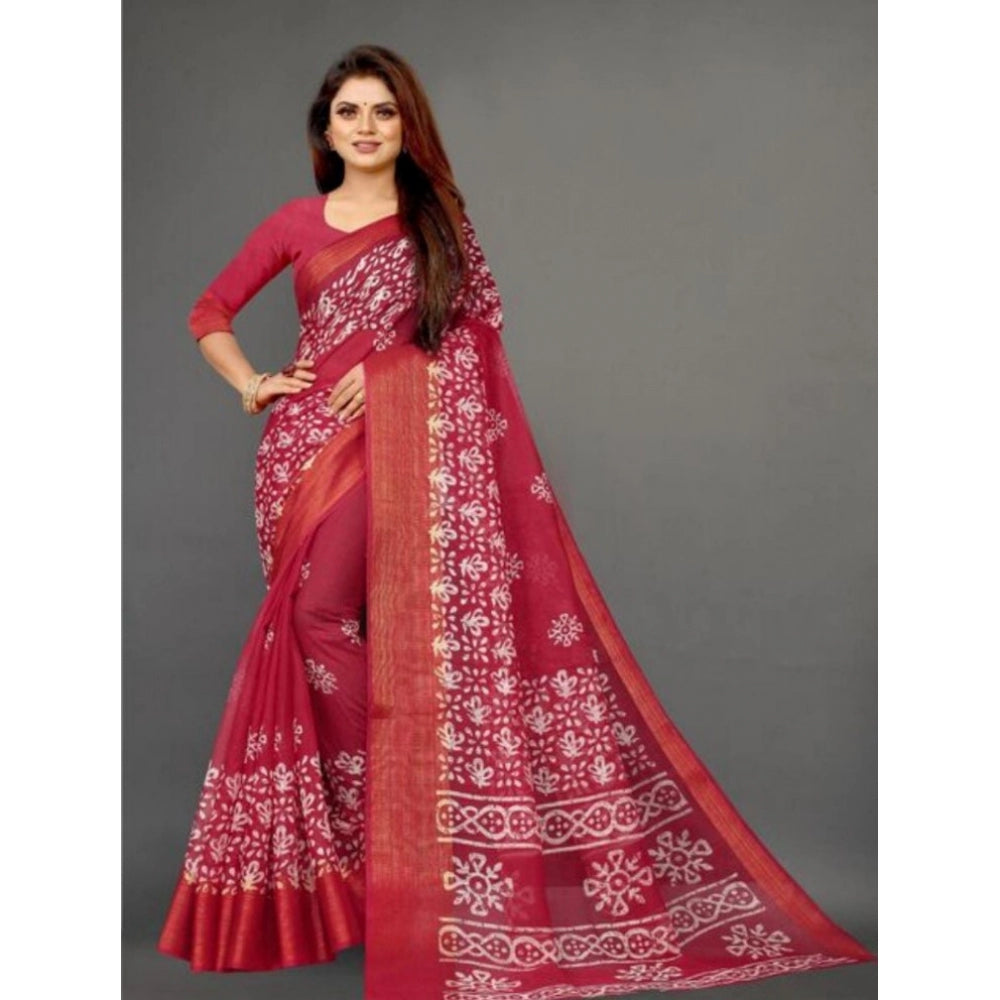 Cotton Silk Saree With Blouse