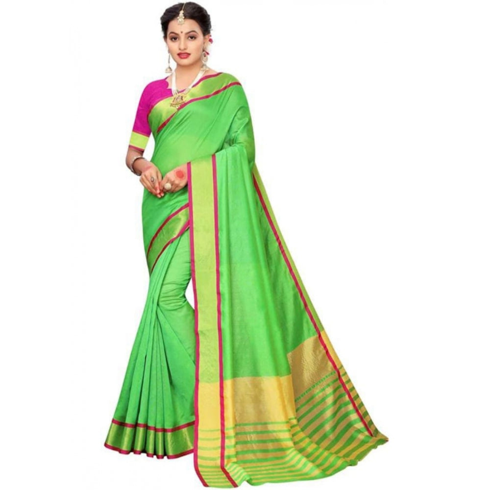 Cotton Silk Saree With Blouse