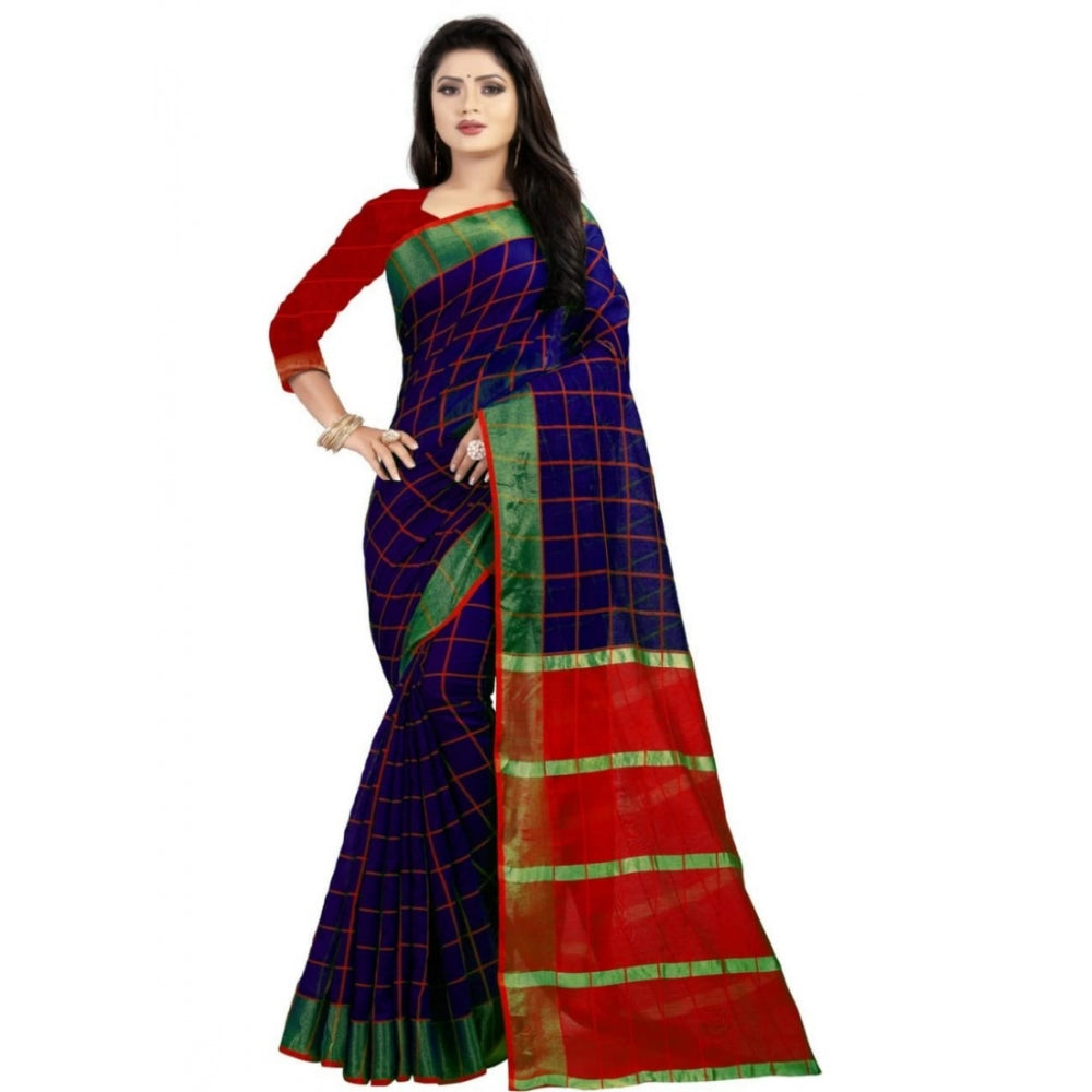 Cotton Silk Saree With Blouse