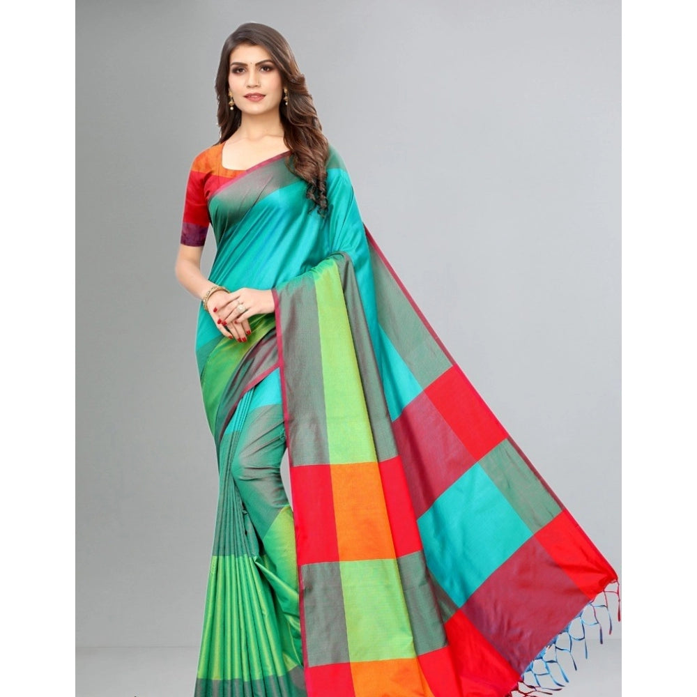 Cotton Silk Saree With Blouse