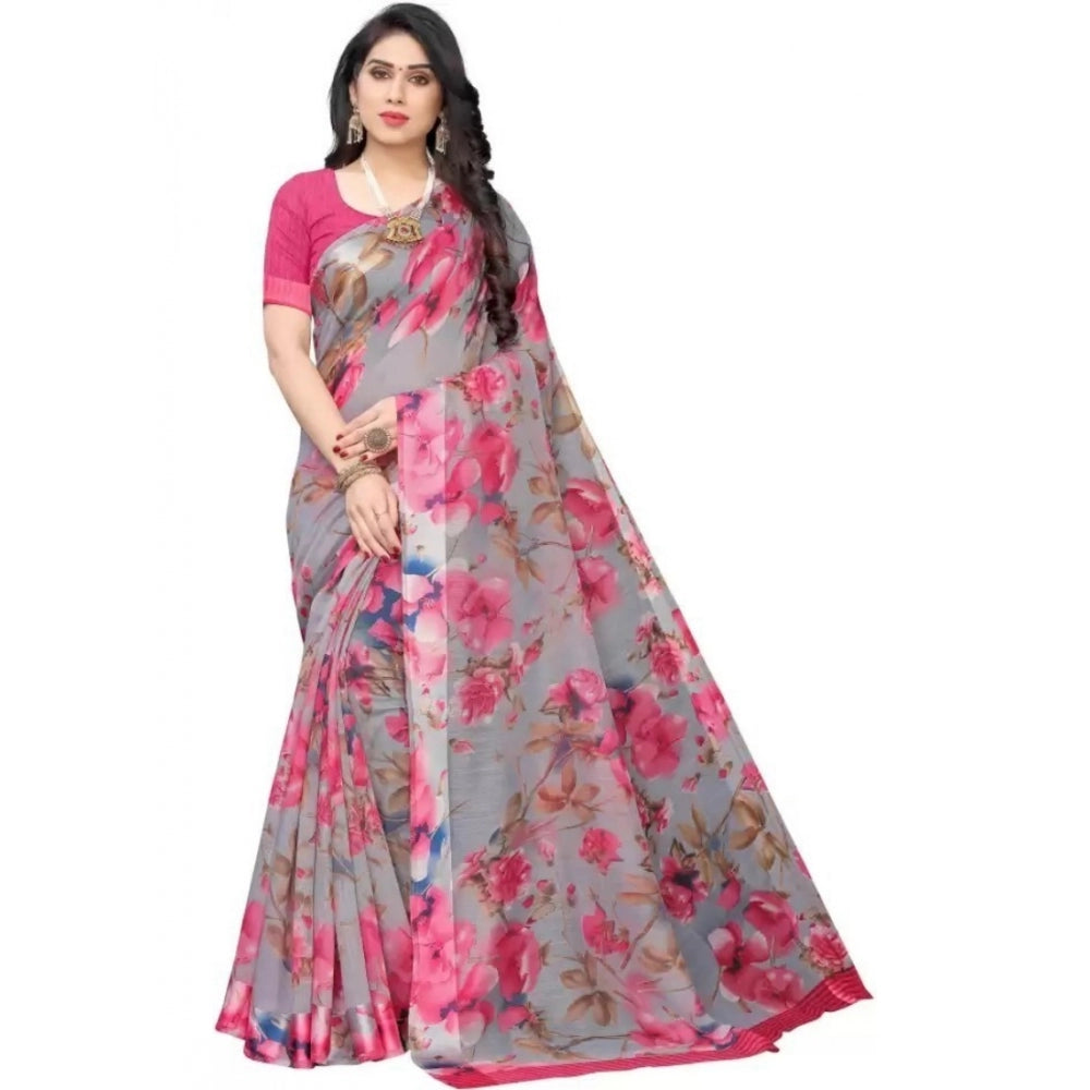 Cotton Silk Saree With Blouse