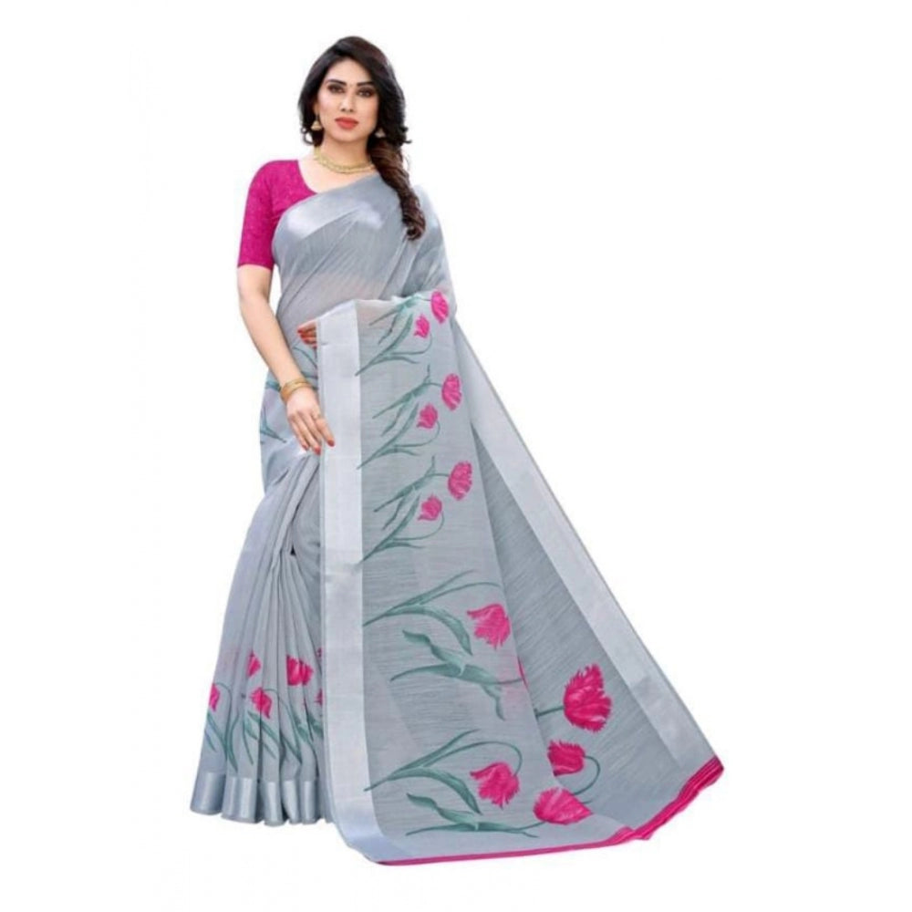 Cotton Silk Saree With Blouse