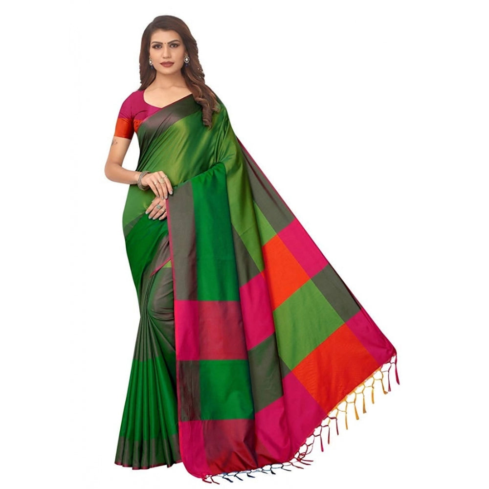 Cotton Silk Saree With Blouse