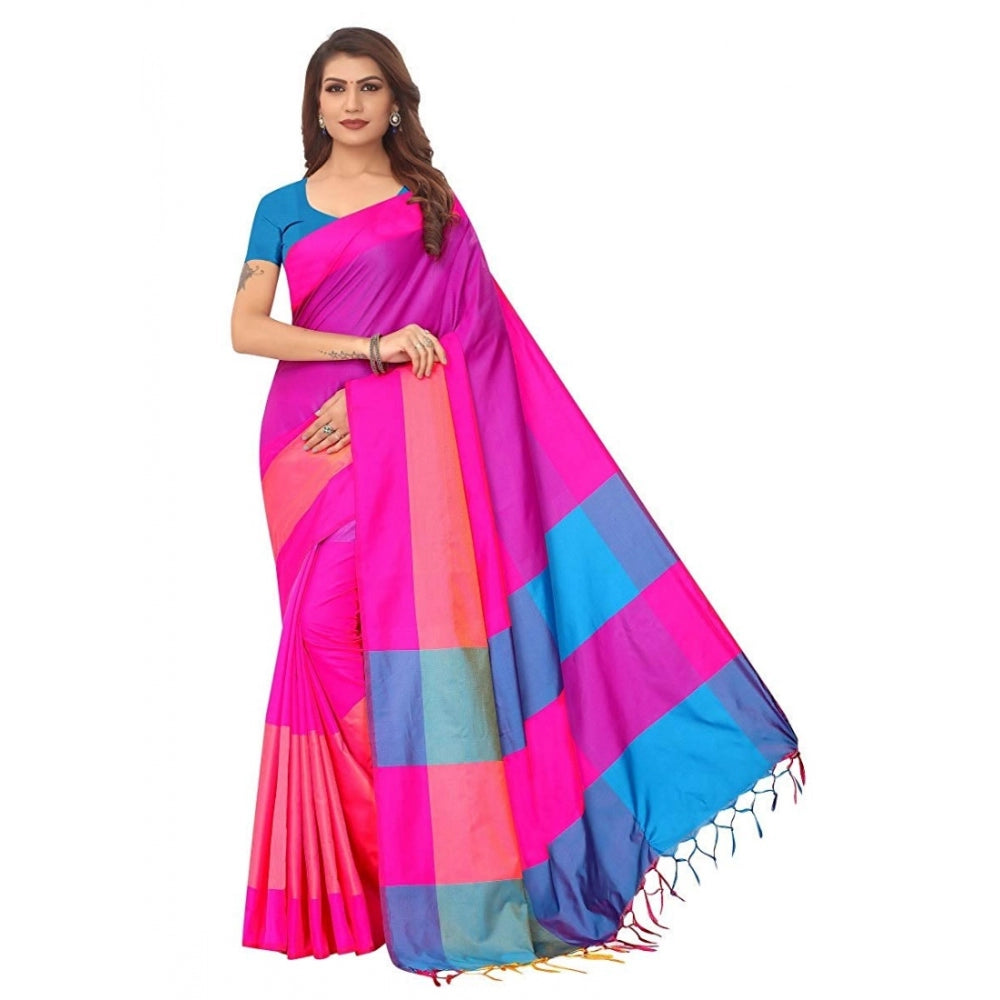 Cotton Silk Saree With Blouse