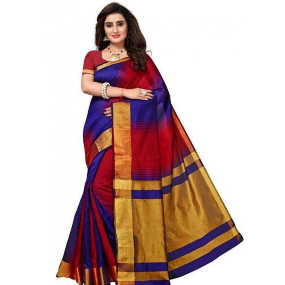 Cotton Silk Saree With Blouse