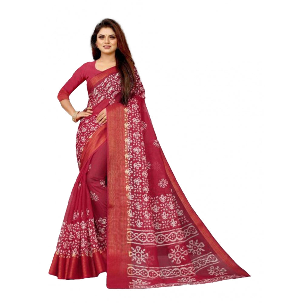 Cotton Silk Saree With Blouse