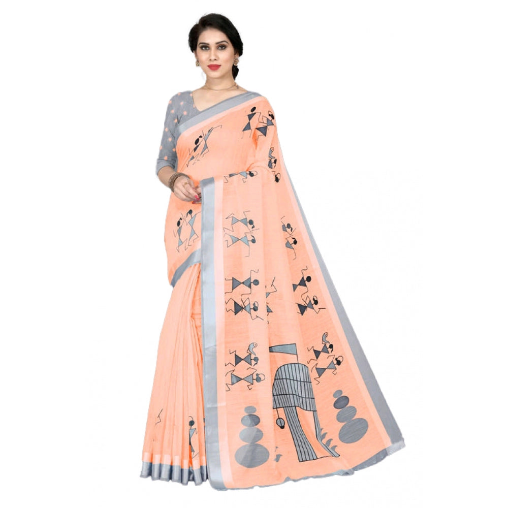 Cotton Silk Saree With Blouse