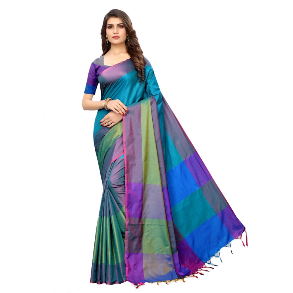 Cotton Silk Saree With Blouse