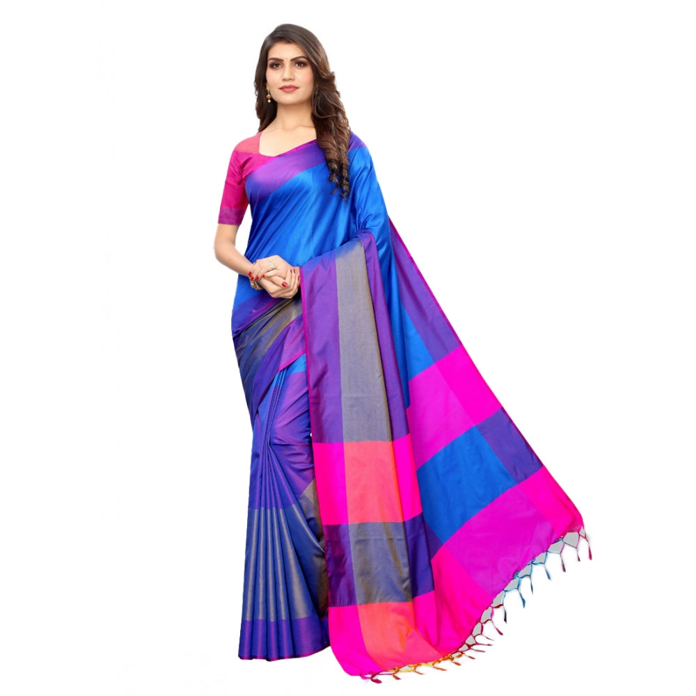 Cotton Silk Saree With Blouse