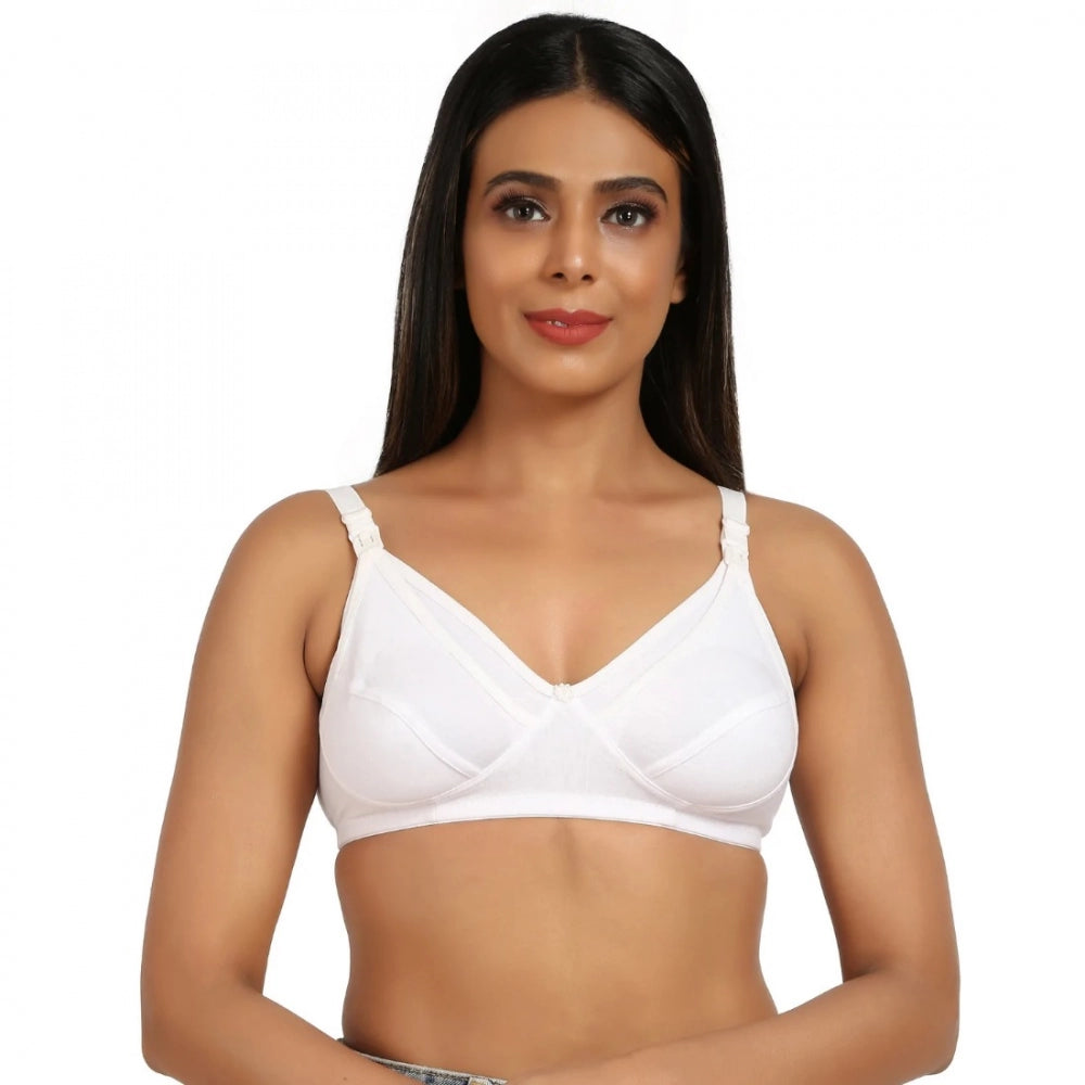 Cotton Blend Mother Care Full Coverage Feeding Bra Non Padded