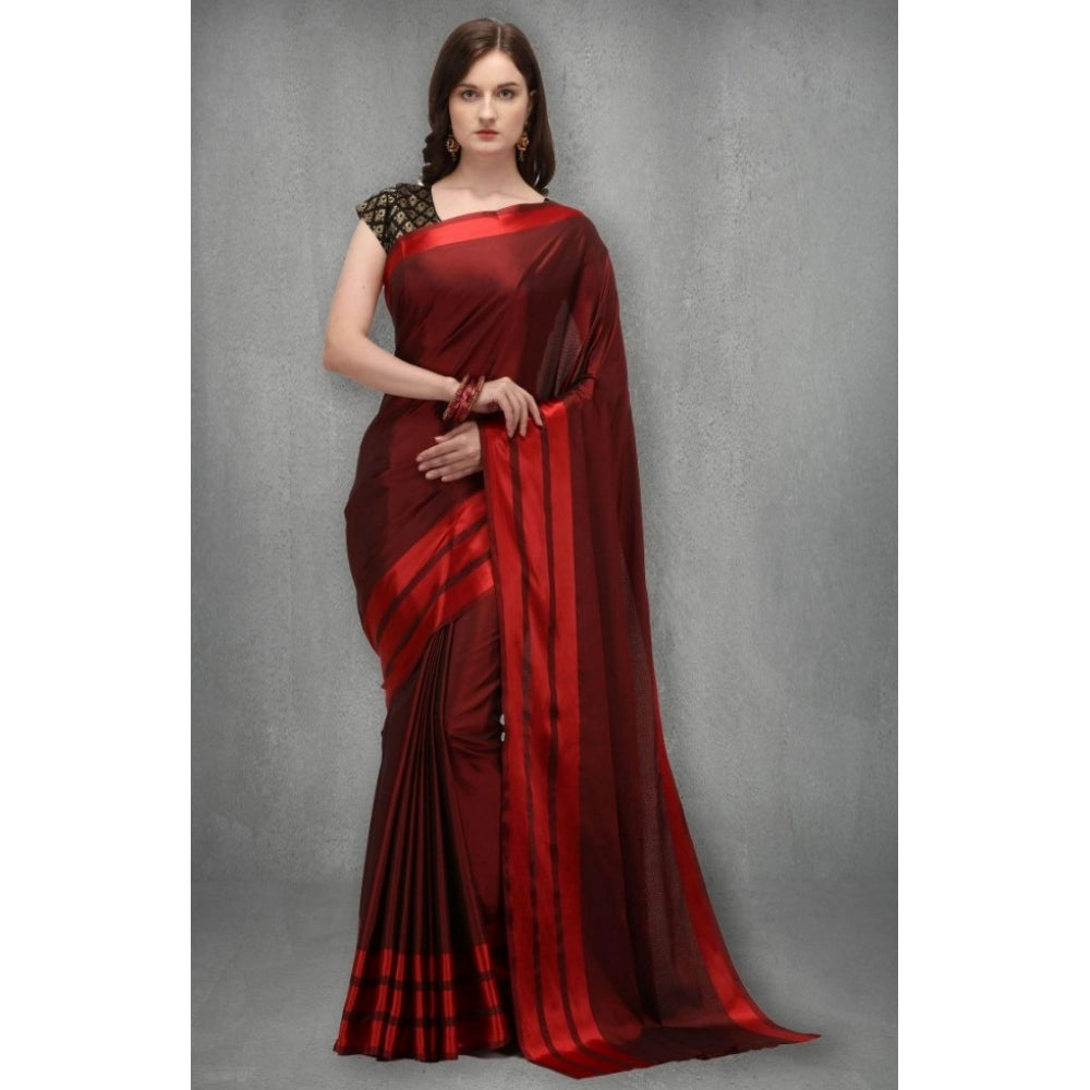 Satin Silk Saree with Blouse